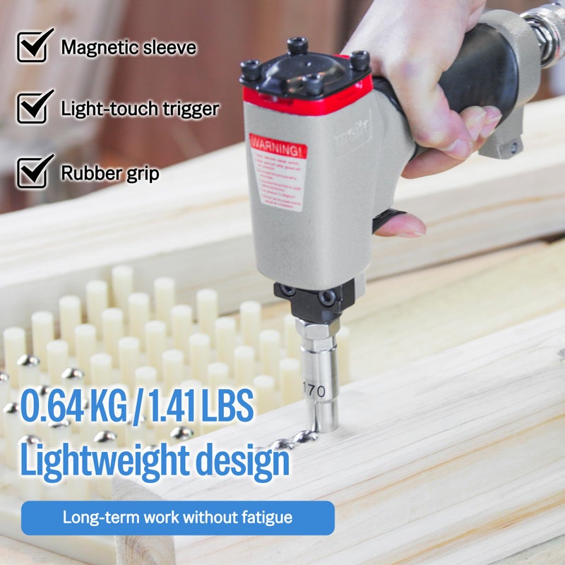 meite 1170 Pneumatic Deco Nail Gun 7/16 Inch (11.7mm) Head Diameter Air Decorative Tack Nailer Pins Nailer for Sofa Leather, Upholstering Furniture - Image 5
